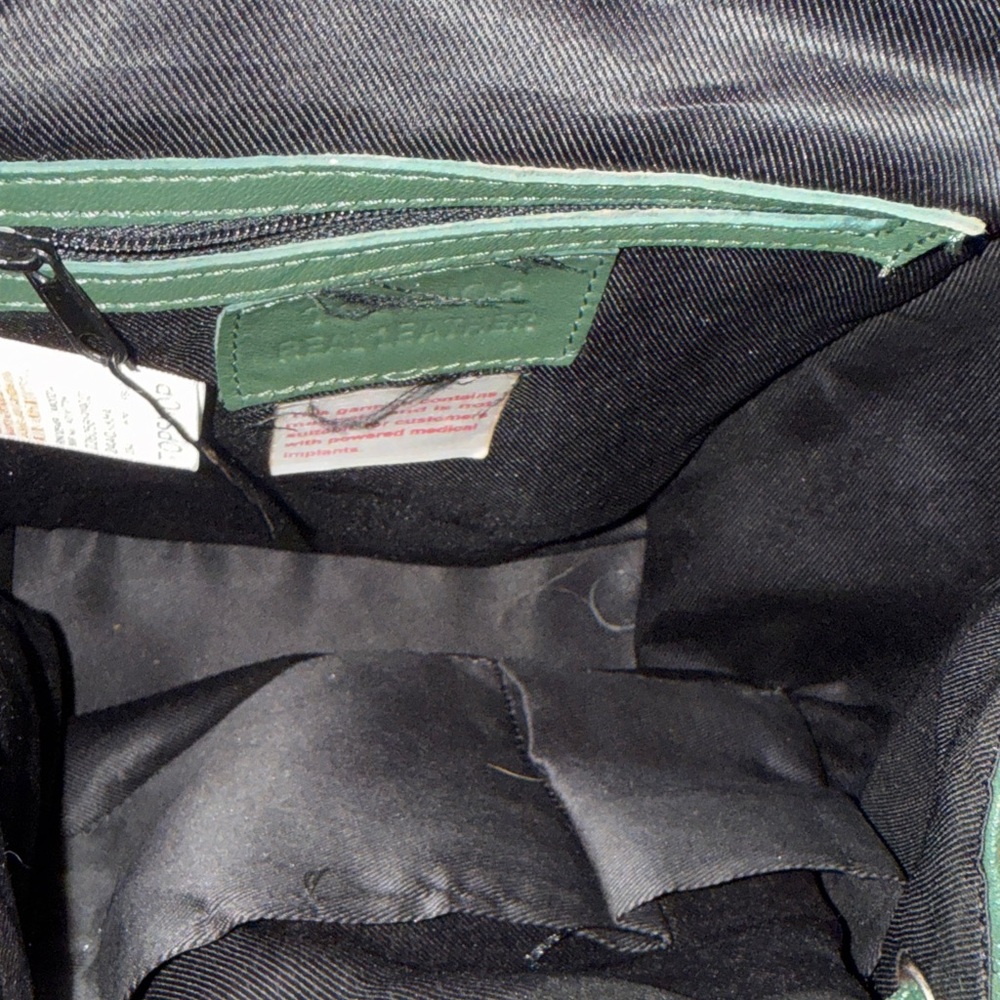 Topshop Forest Green Leather Backpack - Picture 7 of 7